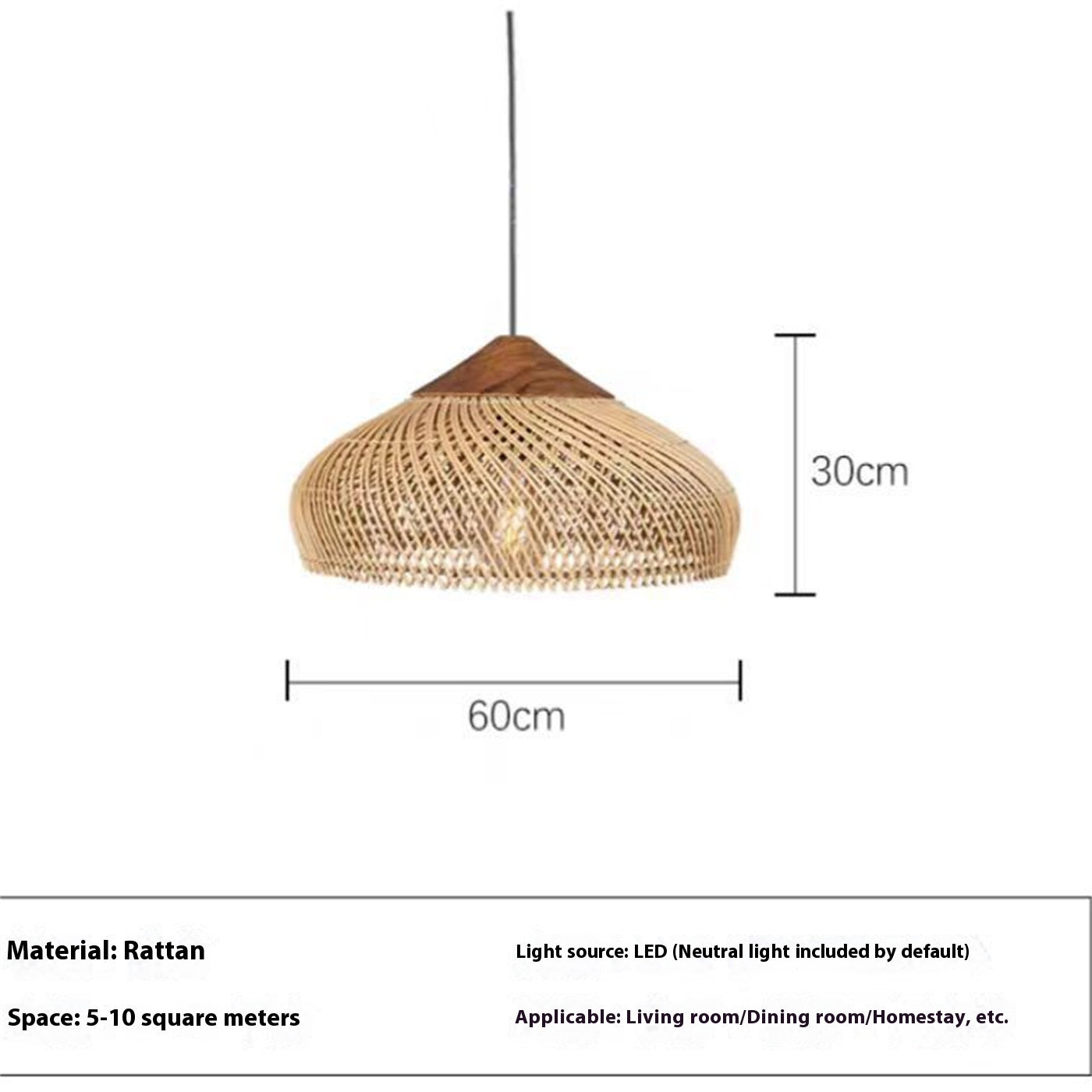 Retro Ceiling Light Japanese Style Rattan Woven Living Room
