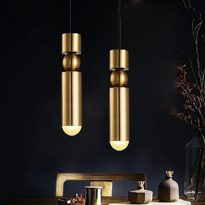 Vespera — Brass Column Pendant Light