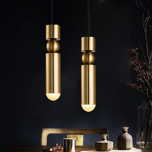 Vespera — Brass Column Pendant Light