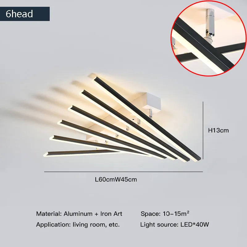 Aetheris — Fanned Linear LED Ceiling Light