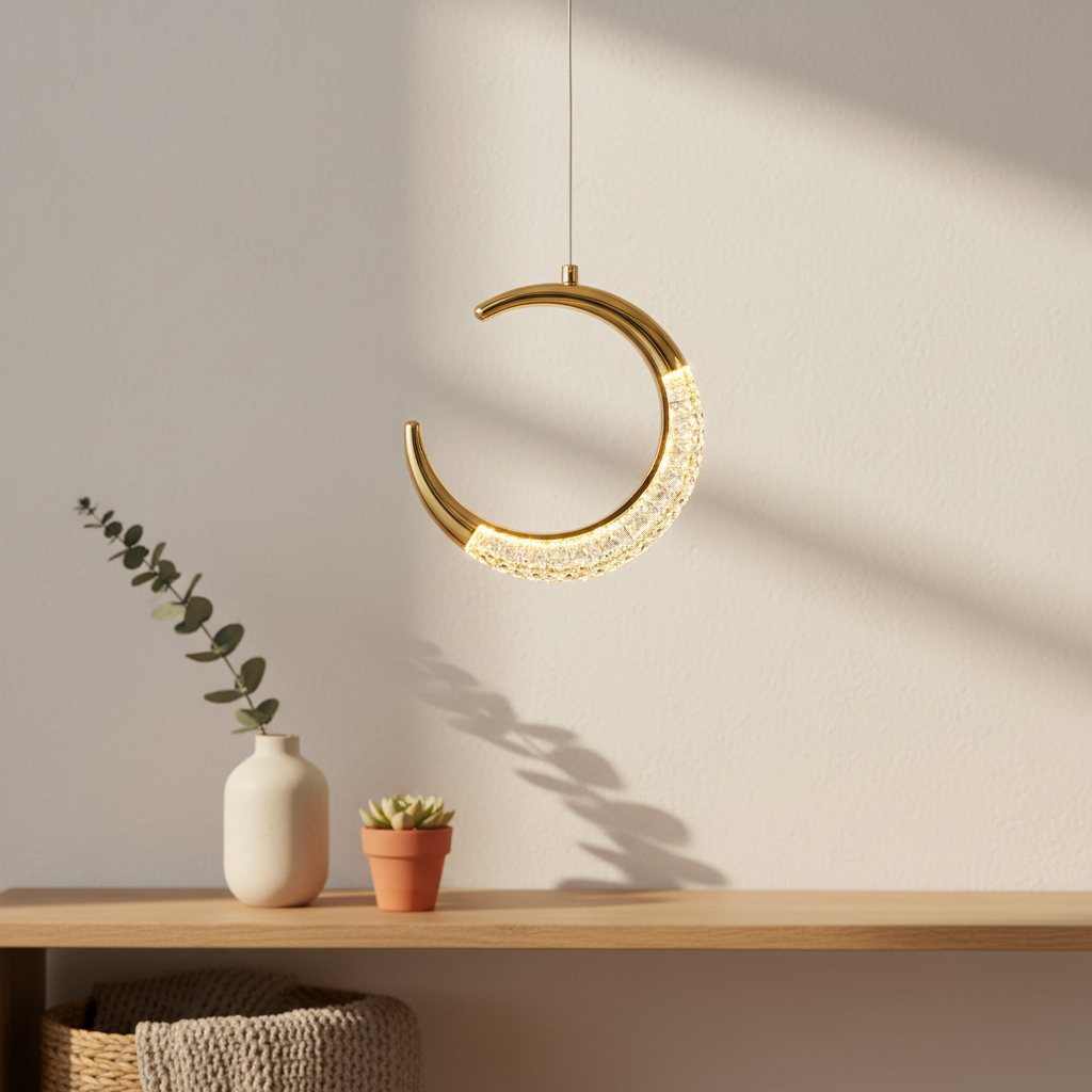 Lunaire — Crescent Crystal Pendant Light
