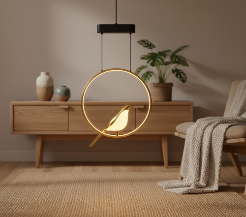 Sylph — Golden Bird Ring Pendant Lamp