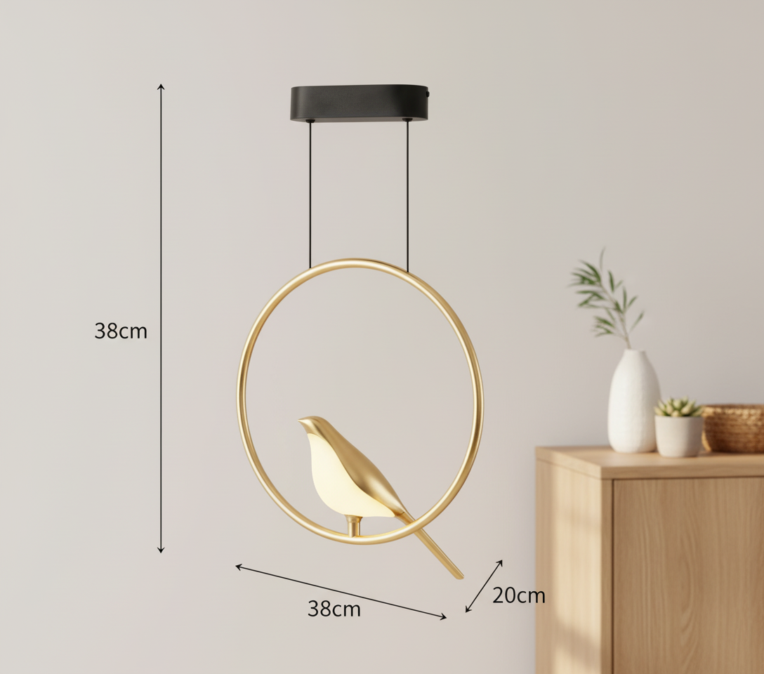 Sylph — Golden Bird Ring Pendant Lamp